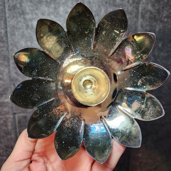 Reed & Barton World's Finest Silver Plated Candle Holder 2x5"H 5"W - Picture 1 of 11